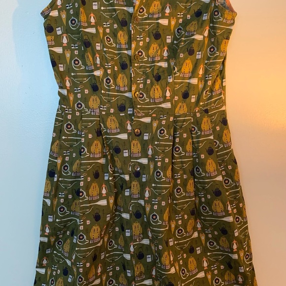 Retro Style Vintage Reproduction “Un-Happy Camper” Button Down Shirt Dress. - Picture 2 of 5